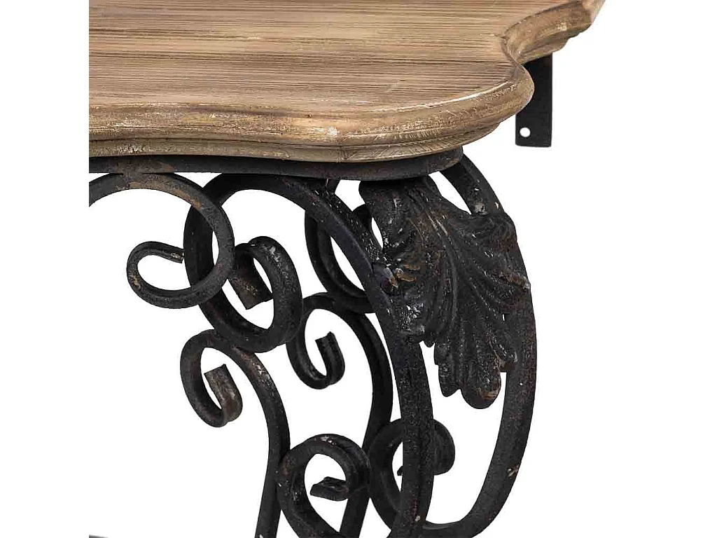 Flurkommode aus Holz und Metall im antiken Finish, 87x41x80h cm