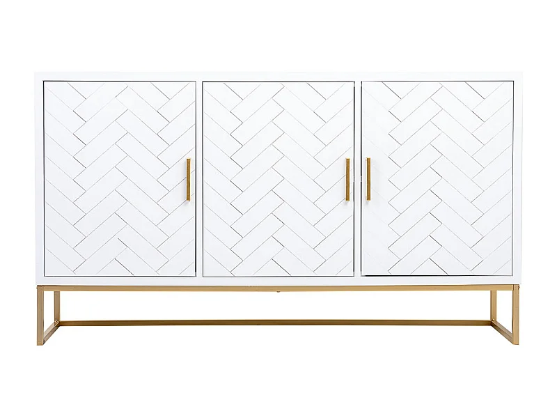 Aparador 3 portas em madeira e metal 160x41,5x90h cm