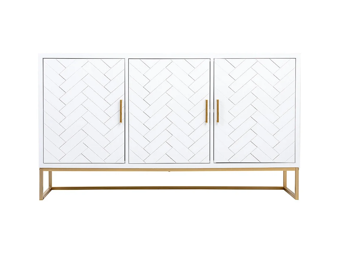 Aparador 3 portas em madeira e metal 160x41,5x90h cm