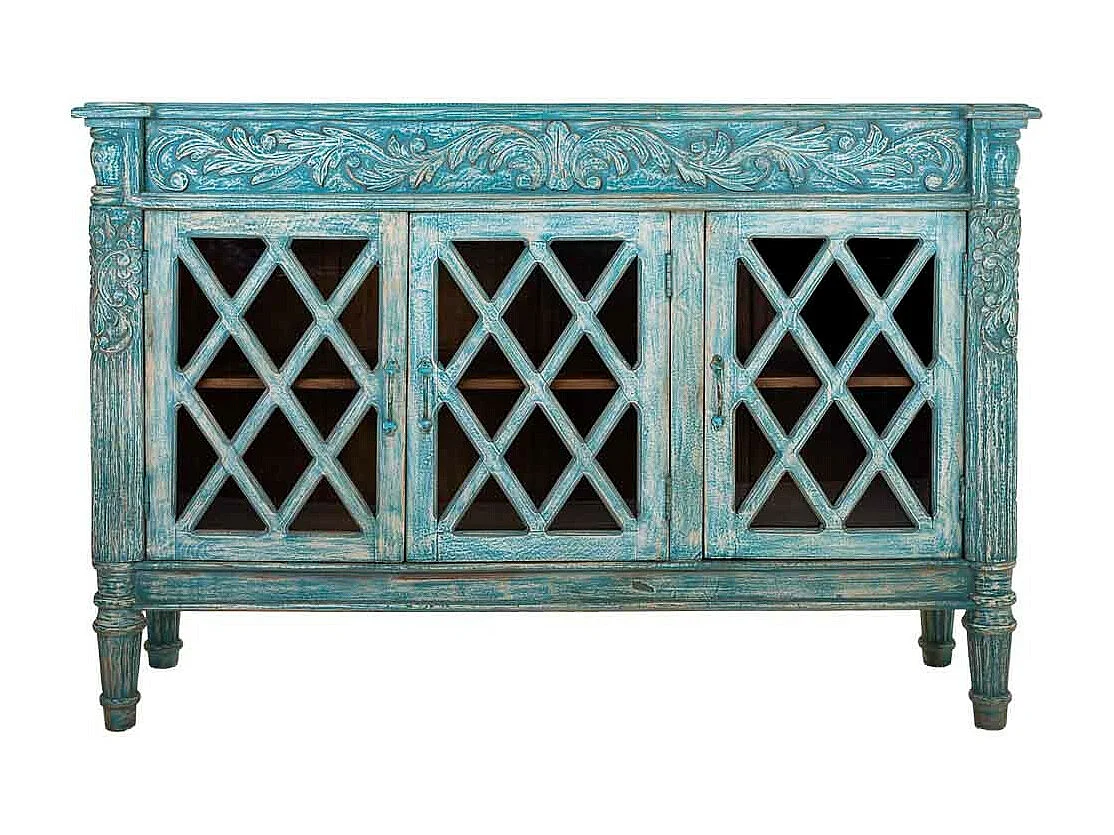 Credenza in legno blu 148x44x100