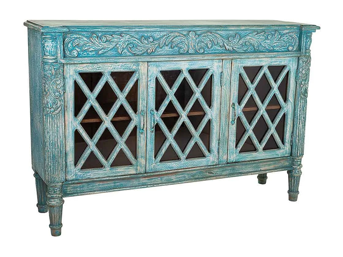 Credenza in legno blu 148x44x100