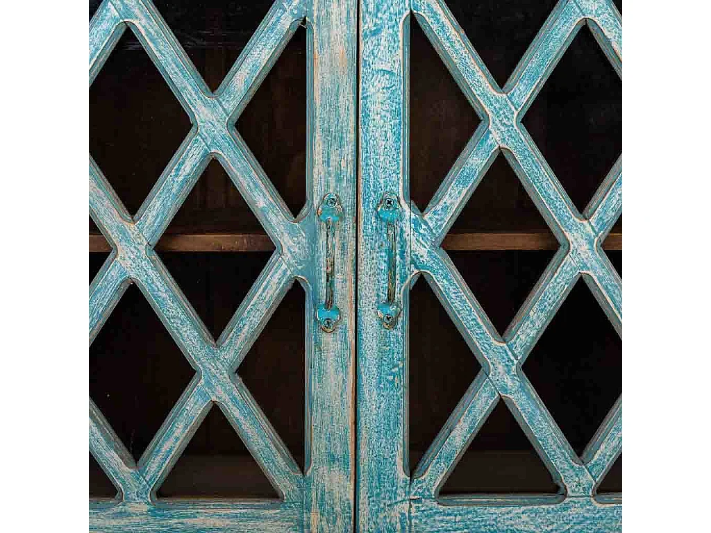 Credenza in legno blu 148x44x100