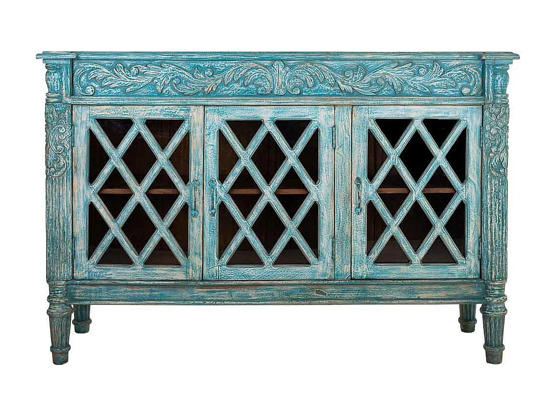 Credenza in legno blu 148x44x100