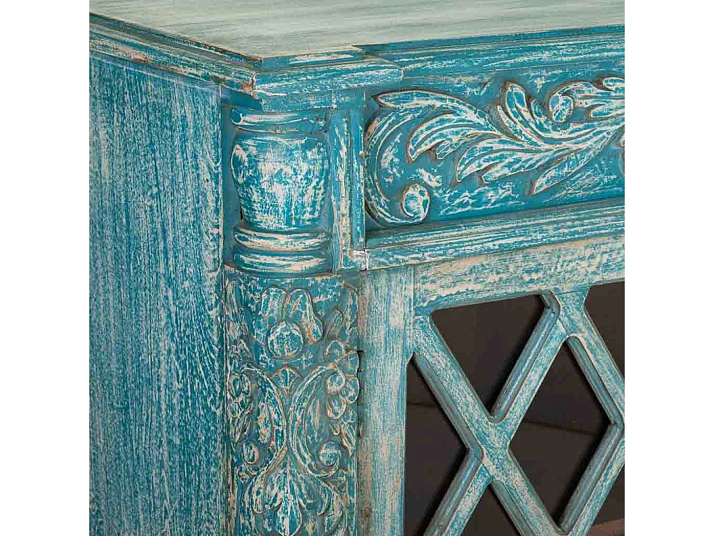 Credenza in legno blu 148x44x100