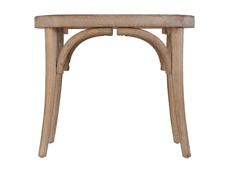 Banqueta de madera con asiento de ratán 55x37x47h cm