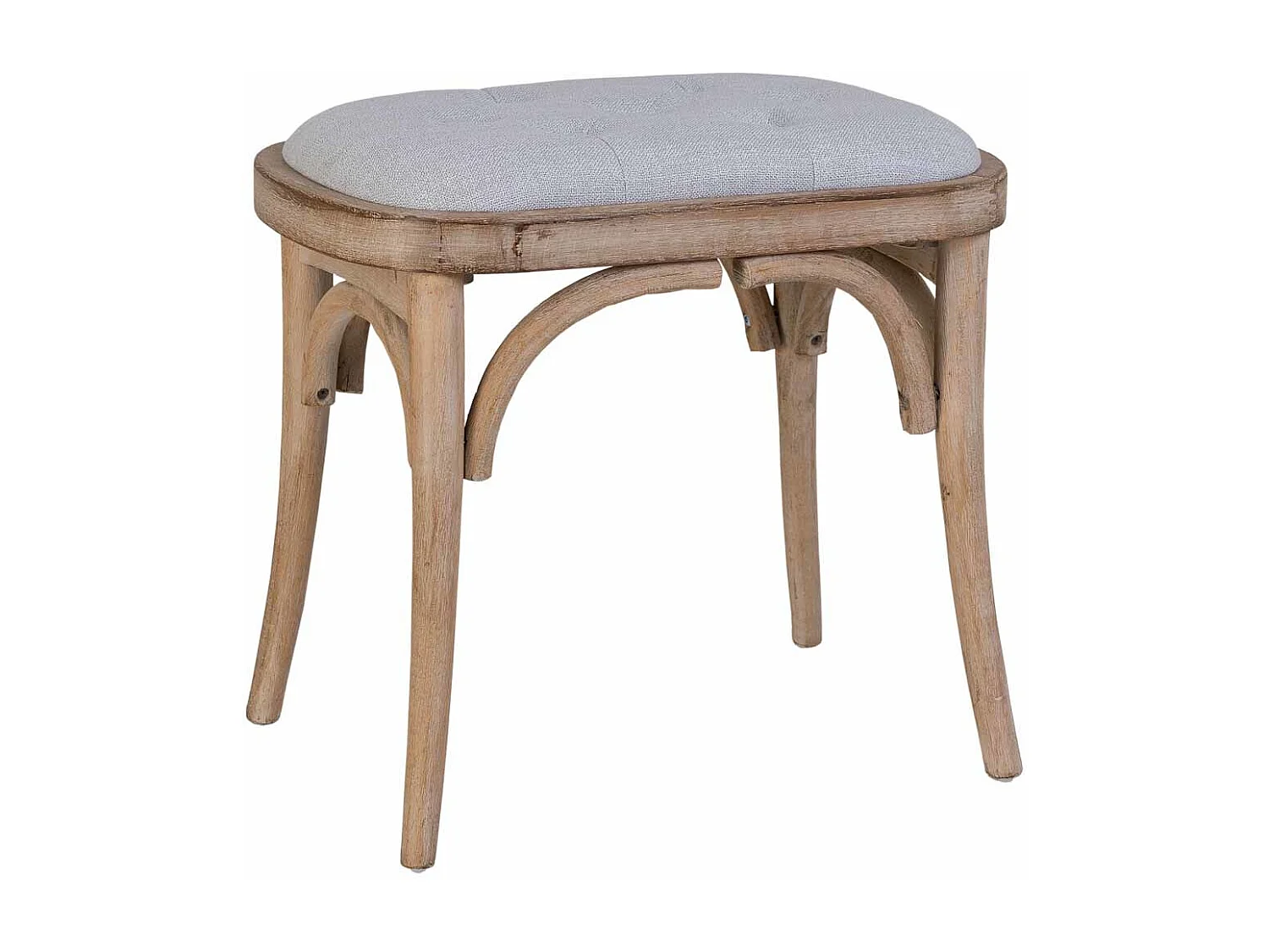 Banqueta de madera tapizada 55x37x47h cm