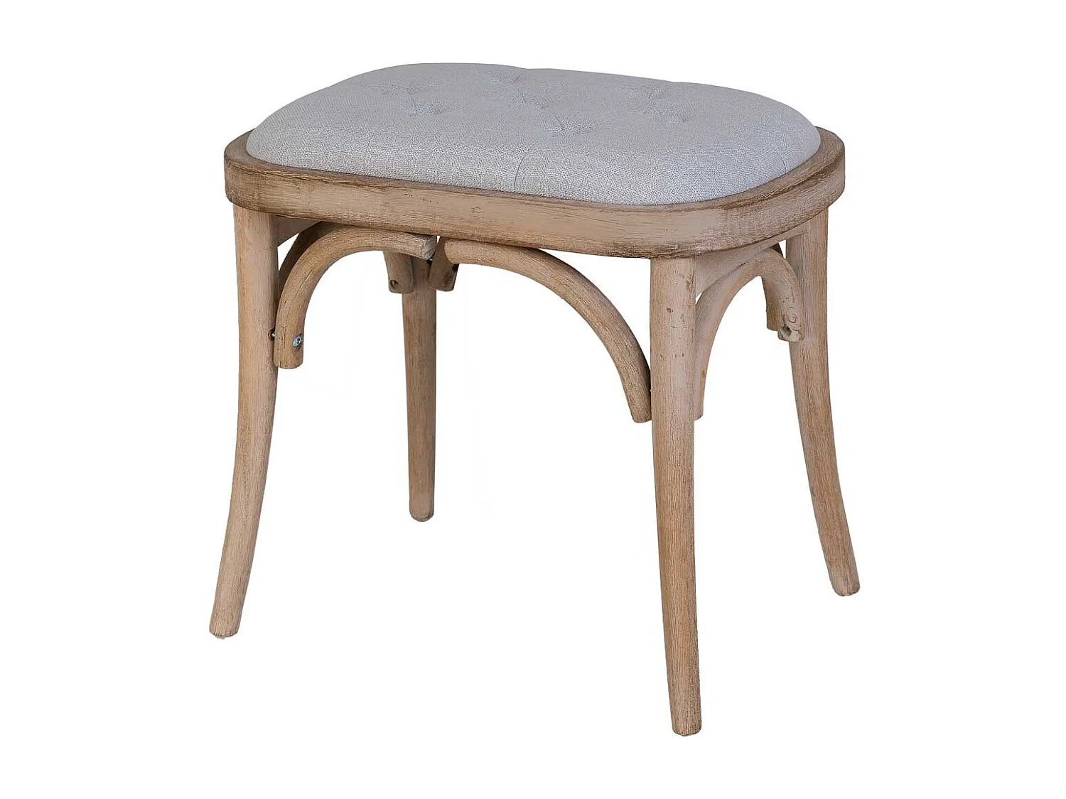 Banqueta de madera tapizada 55x37x47h cm