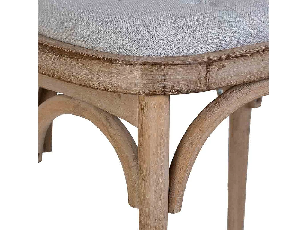 Banqueta de madera tapizada 55x37x47h cm