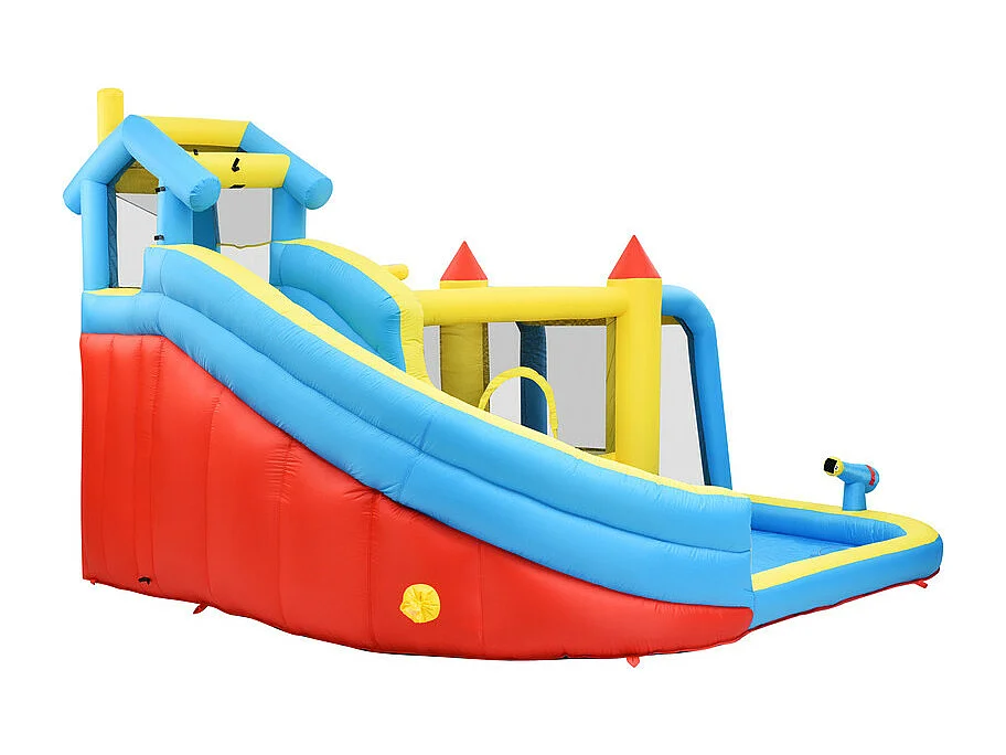 Opblaasbaar kasteel voor kinderen van 3 tot 10 jaar oud - met ventilator - max 135 kg belasting - 364x315x239cm