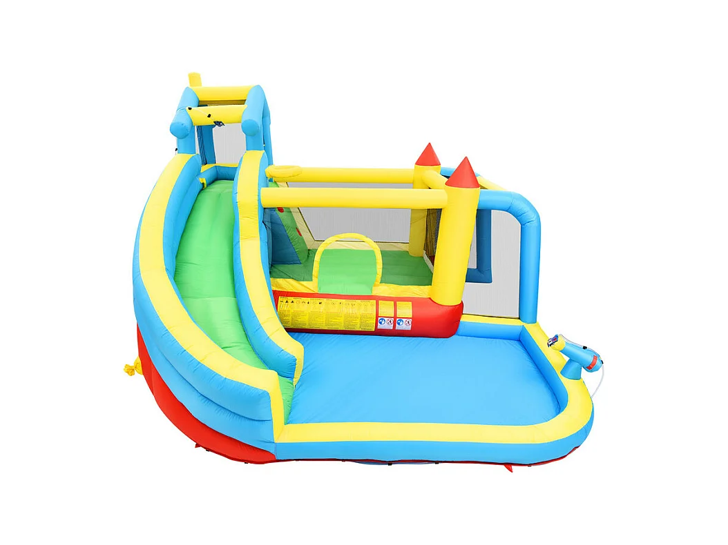 Aufblasbares Schloss für Kinder im Alter von 3 bis 10 Jahren - mit Gebläse - maximal 135 kg Last - 364x315x239cm