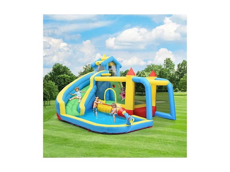 Château gonflable pour les enfants de 3 à 10 ans - avec Souffleur - charge max 135kg - 364x315x239cm