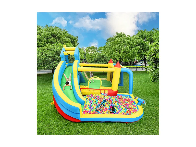Château gonflable pour les enfants de 3 à 10 ans - avec Souffleur - charge max 135kg - 364x315x239cm