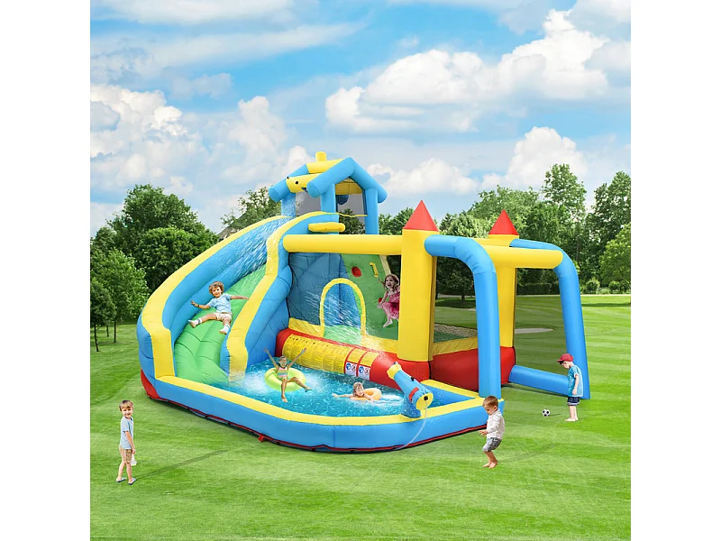 Château gonflable pour les enfants de 3 à 10 ans - avec Souffleur - charge max 135kg - 364x315x239cm