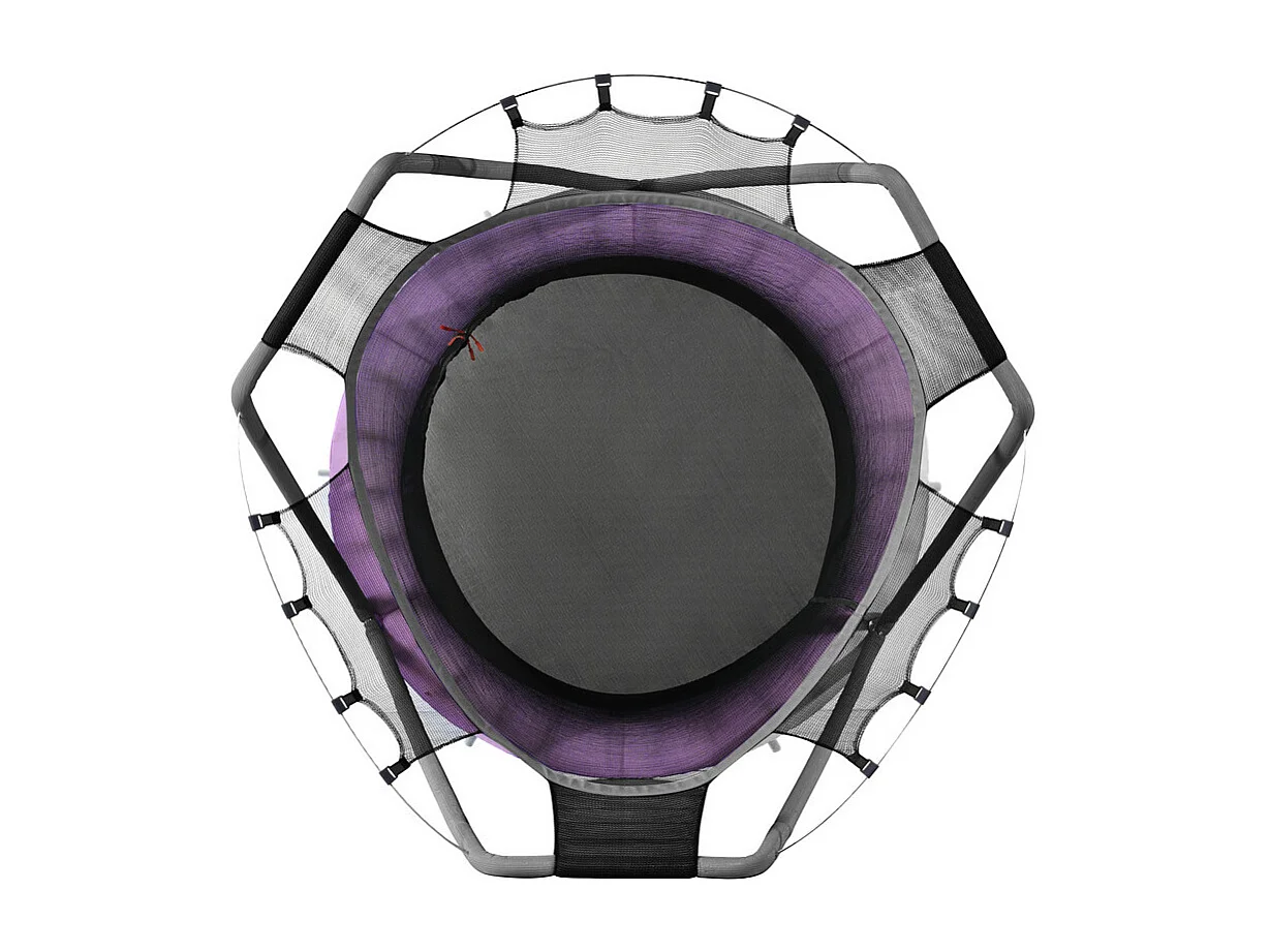 Ronde tuintrampoline in gegalvaniseerd staal 147 cm - met vangnet, mandballen - max 50 kg lading