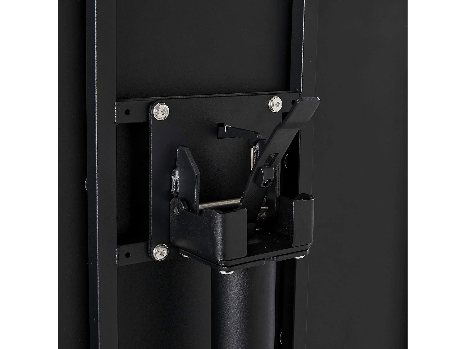 Set van 70 cm tafel en 2 zwarte metalen tuinstoelen