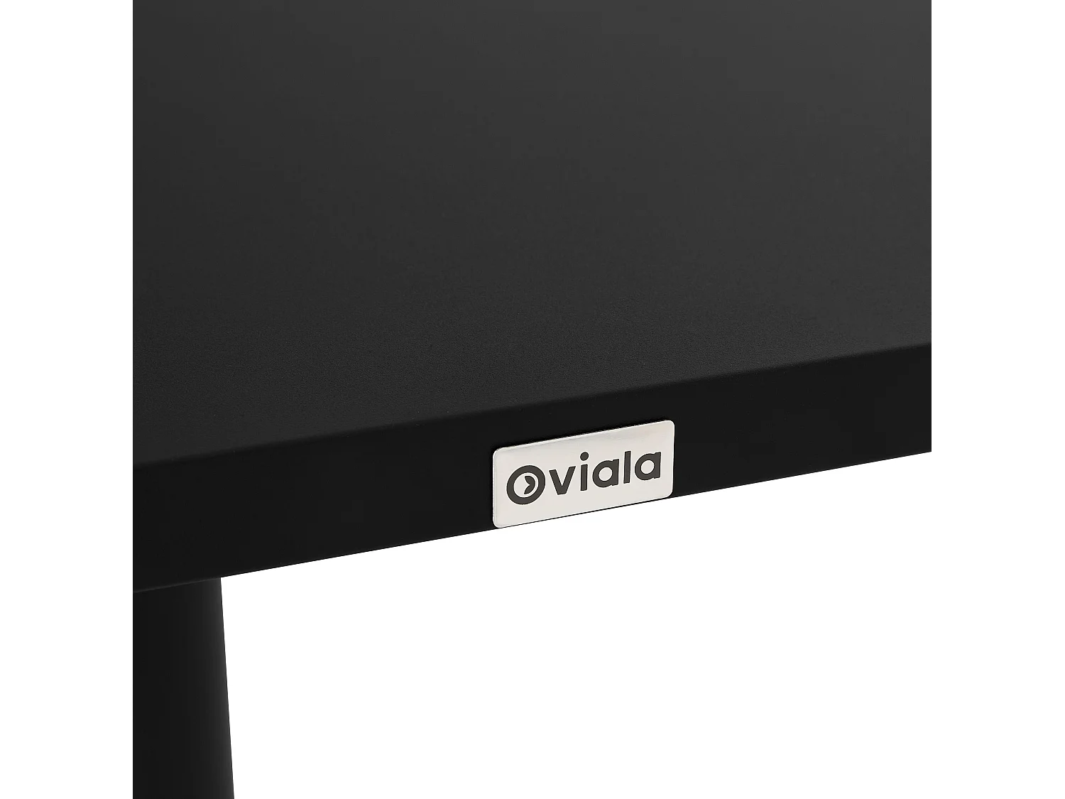 Ensemble table 70 cm et 2 chaises de jardin en métal noir - Palavas