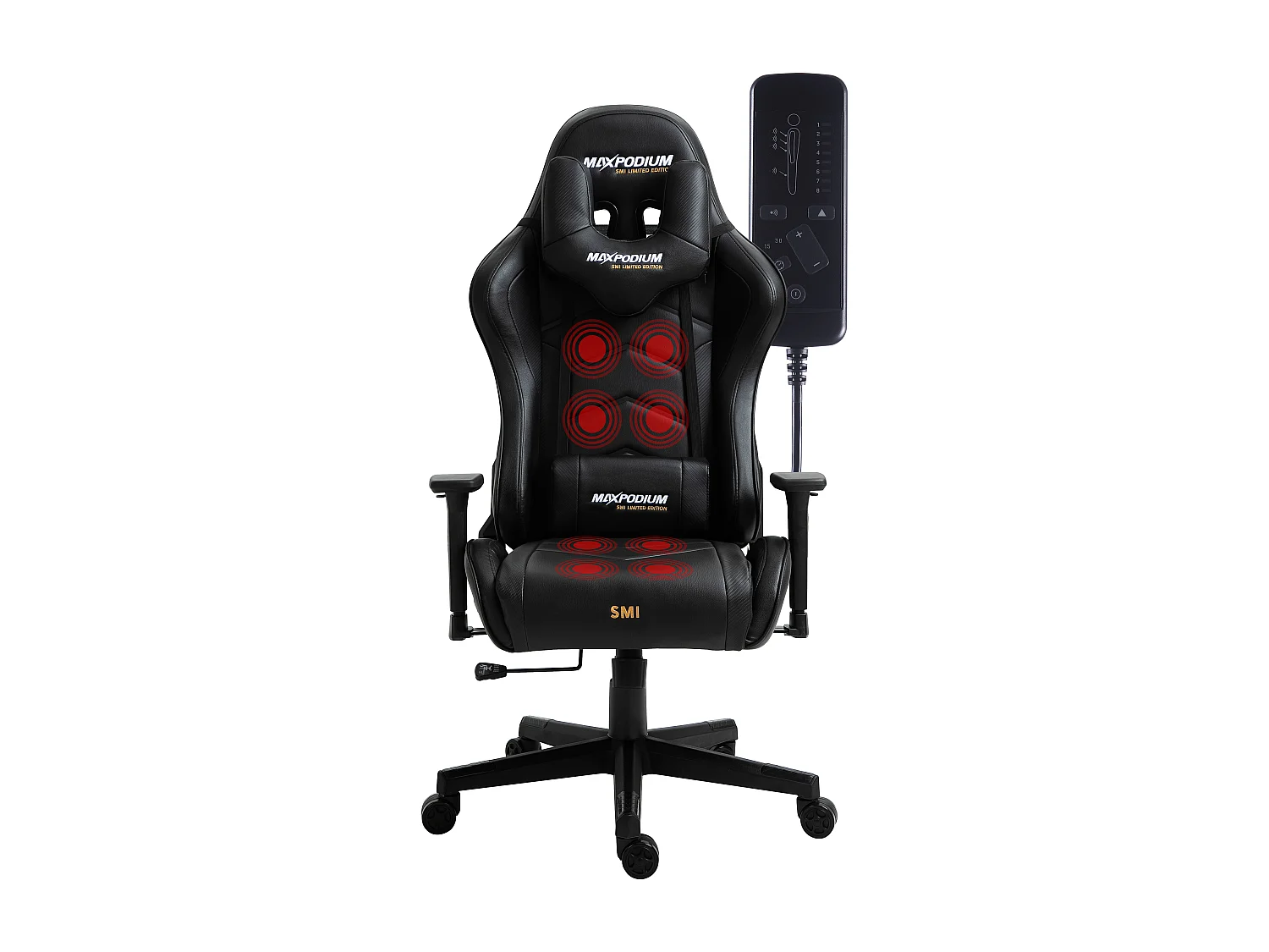 Gamingstoel Premium – Massagesysteem, belastbaar tot 150 kg – Tactical SMI, Zwart