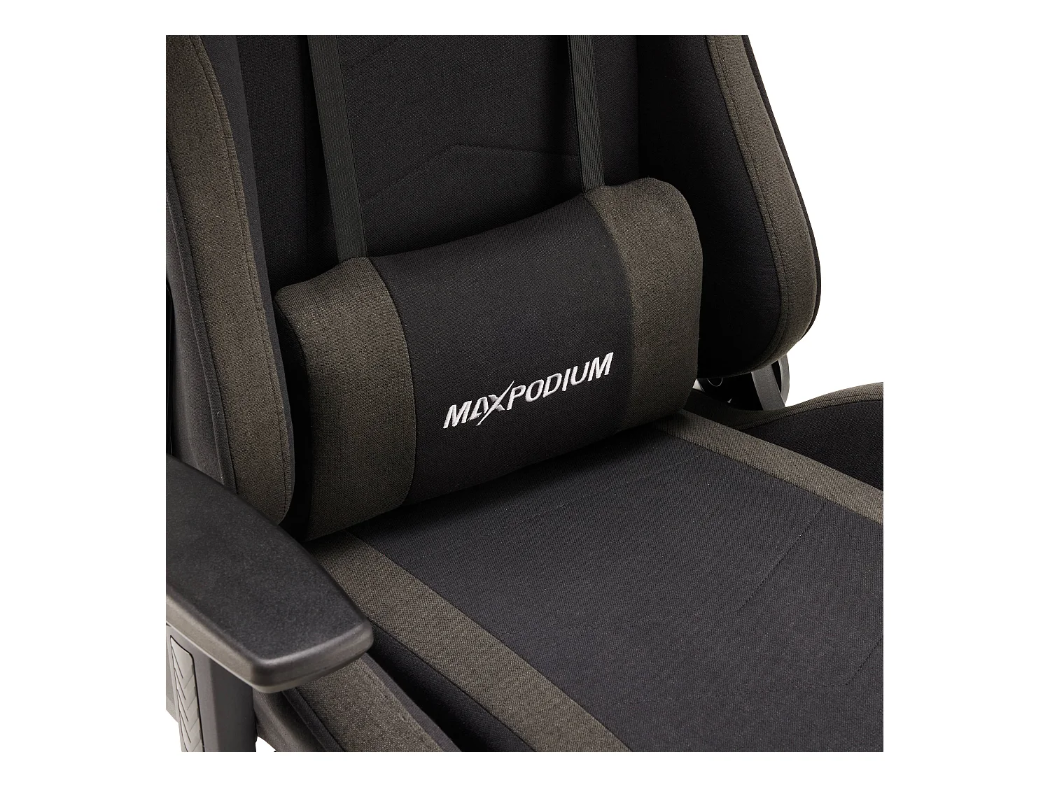 Gaming Stuhl – ergonomisch, extra breit, vielseitig einstellbar, aus Stoff – MaxPodium Tactical, Grau