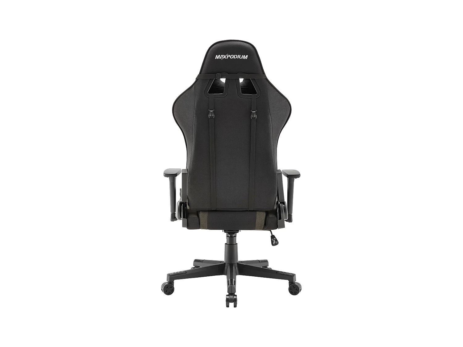 Gaming Stuhl – ergonomisch, extra breit, vielseitig einstellbar, aus Stoff – MaxPodium Tactical, Grau