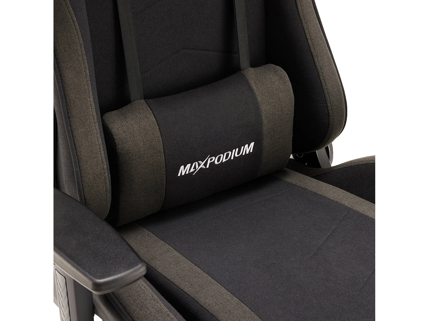 Gaming Stuhl – ergonomisch, extra breit, vielseitig einstellbar, aus Stoff – MaxPodium Tactical, Grau