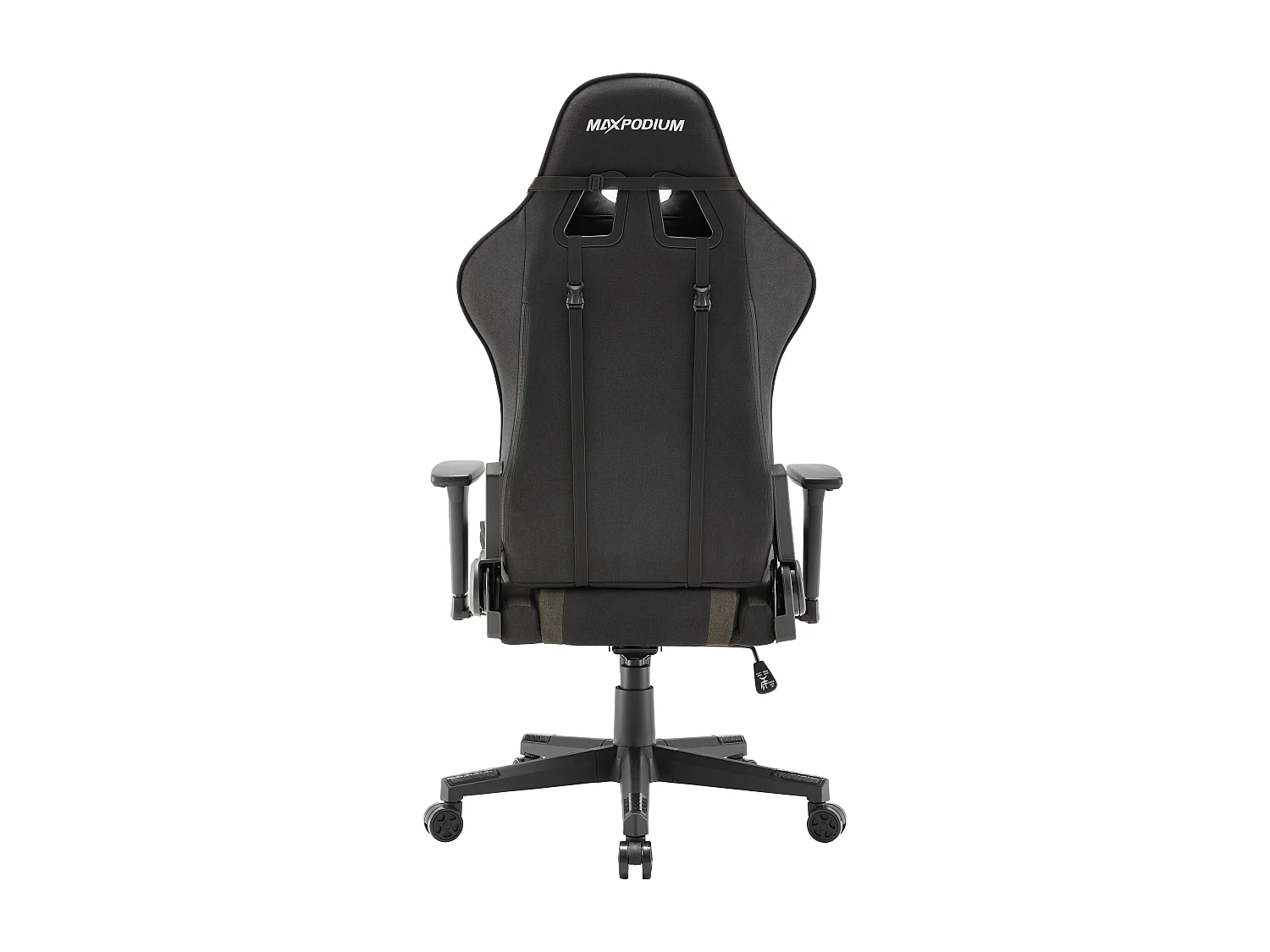 Gaming Stuhl – ergonomisch, extra breit, vielseitig einstellbar, aus Stoff – MaxPodium Tactical, Grau