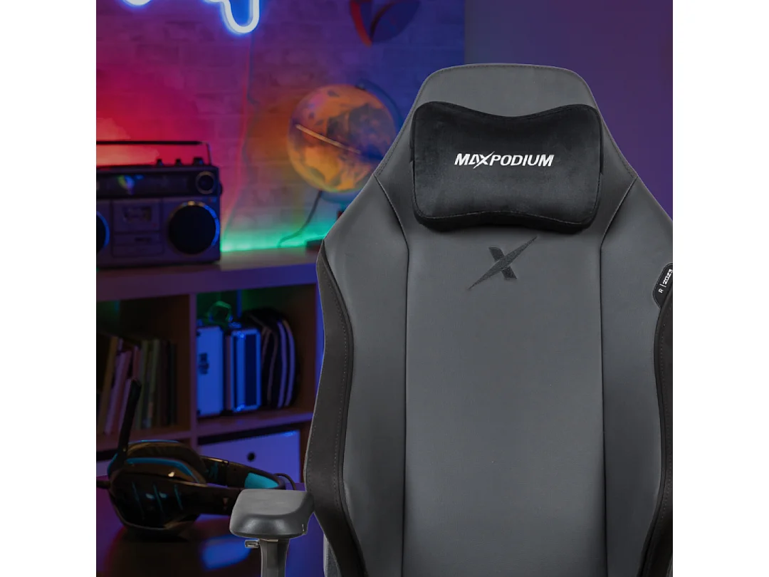 Gamingstoel Premium – met massagefunctie, belastbaar tot 170 kg – Heavy SMI, Zwart