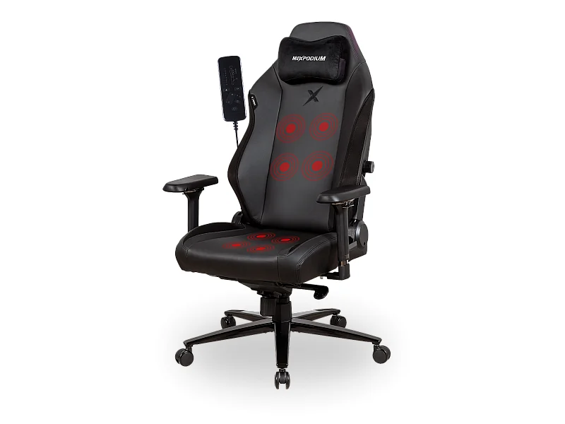 Cadeira Gaming Premium – com função de massagem, suporta até 170 kg – Heavy SMI, Preta