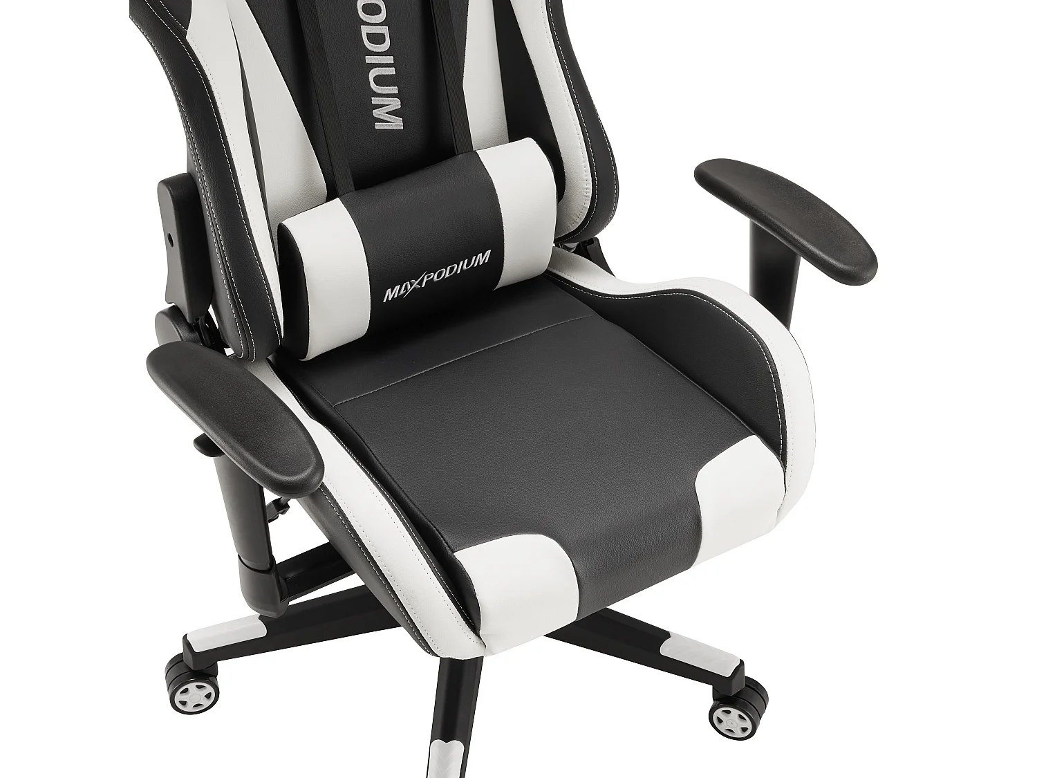 Gamingstoel – ergonomisch, volledig verstelbaar – Skilled, Zwart en Wit