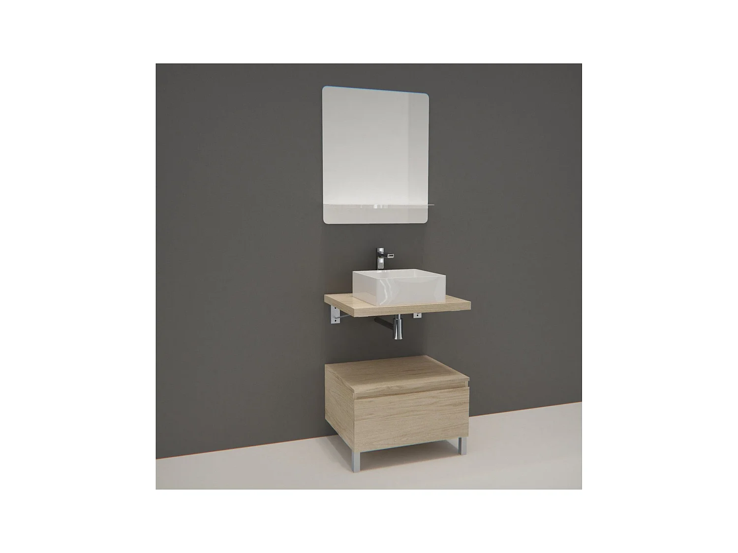 Mobile singolo + lavabo + specchio WILL