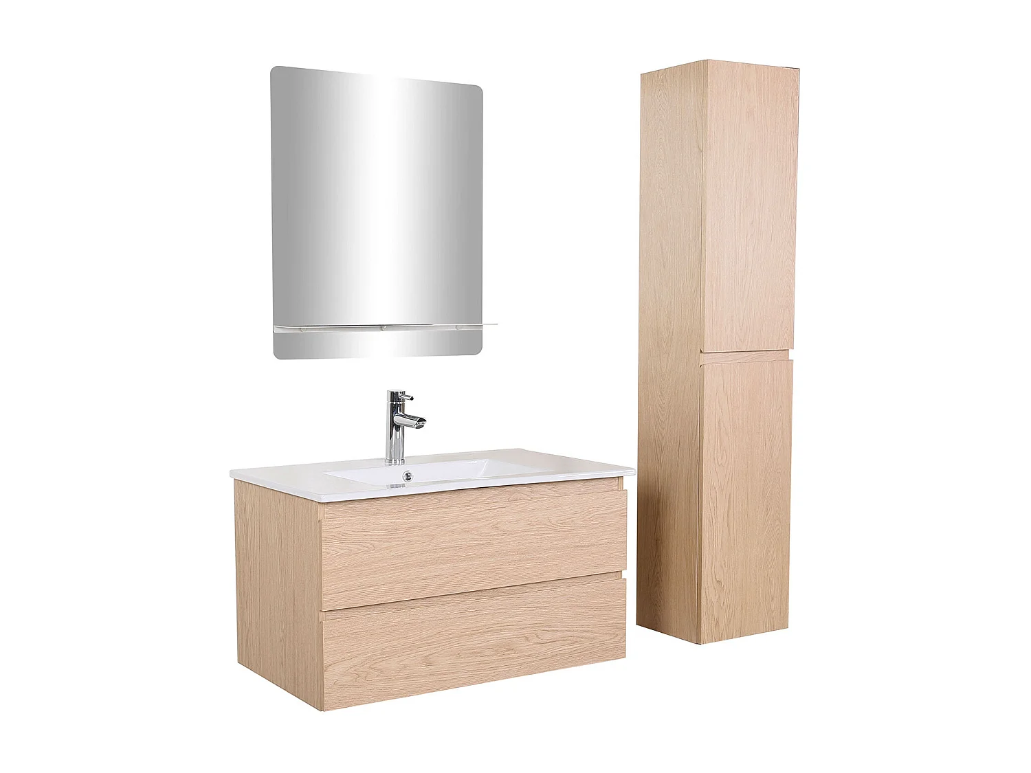 Mueble sencillo + grifería + espejo + columna SORRENTO