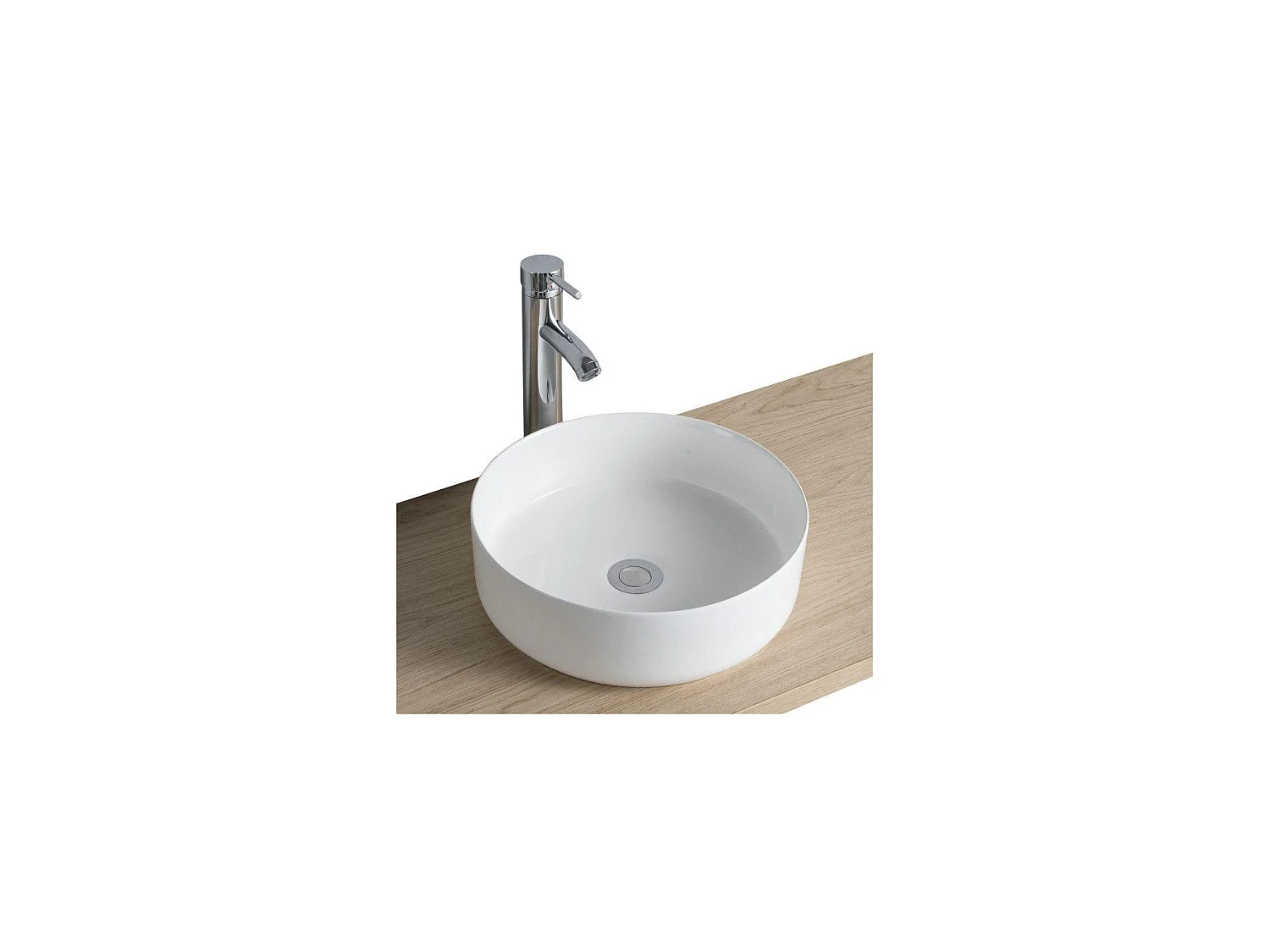 Enkele wastafelmeubelset 60 cm + wastafel + kraan + spiegel + SORRENTO kolom