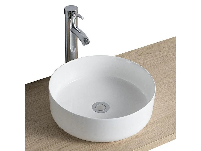Enkele wastafelmeubelset 60 cm + wastafel + kraan + spiegel + SORRENTO kolom