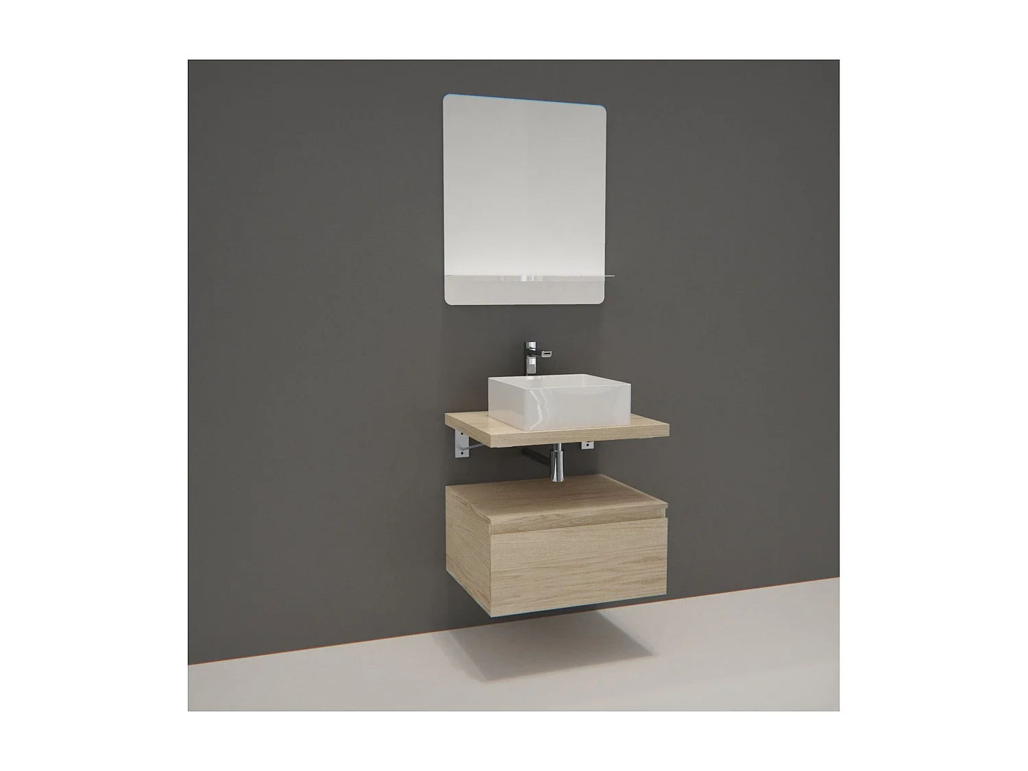 Enkele unit + wastafel + WILL spiegel