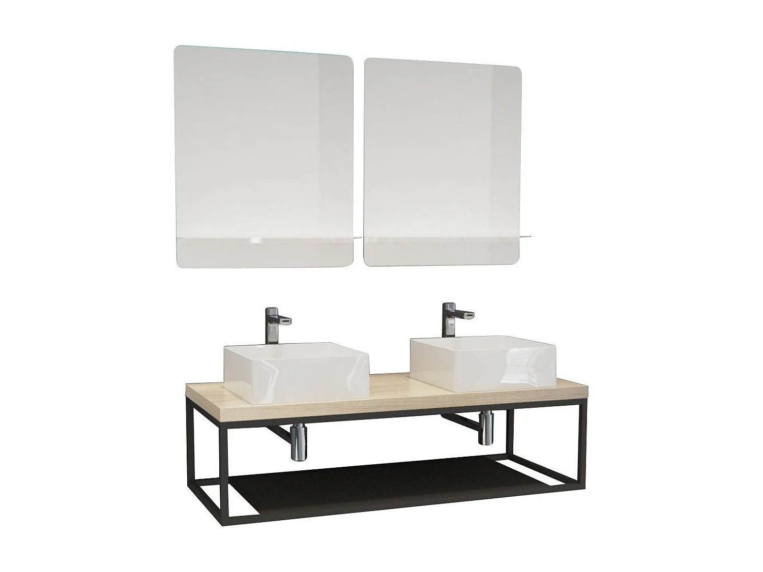 Mobile lavabo doppio + lavabo + specchio