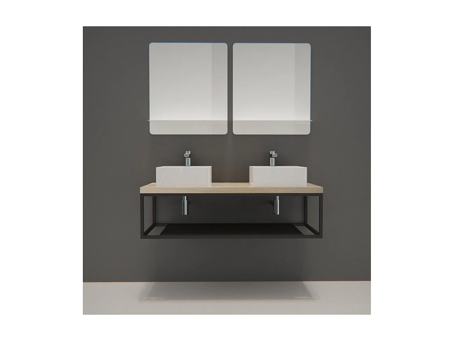 Mobile lavabo doppio + lavabo + specchio