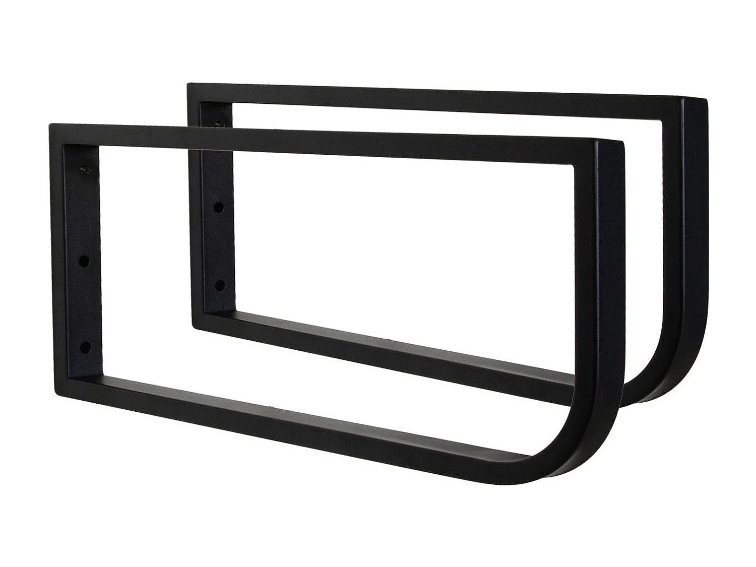 Plan de toilette chêne suspendu pour vasque WILL - 60 cm + Equerres Métal Noir Mat