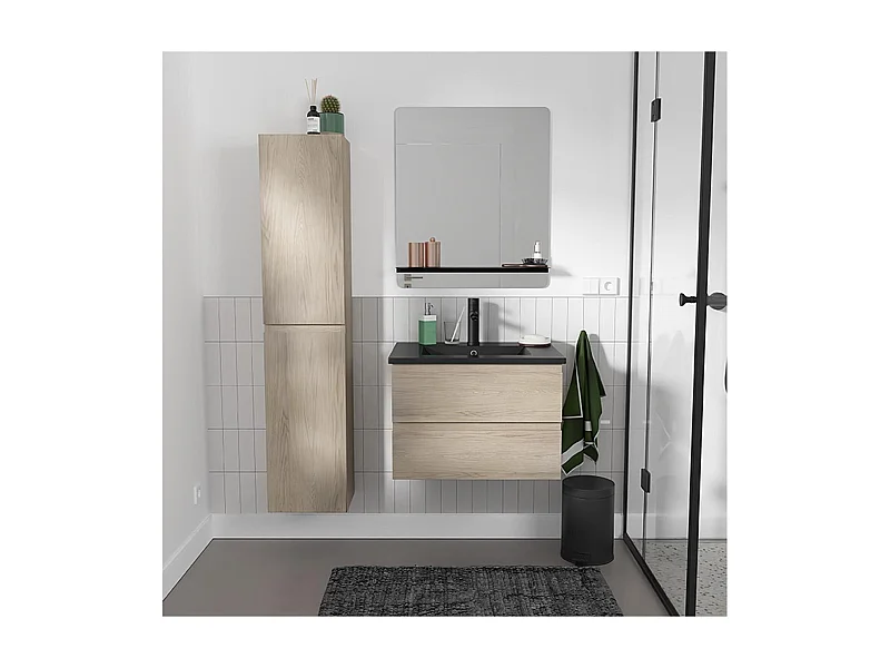 Eenvoudig meubel + kraan + spiegel + SORRENTO-kolom