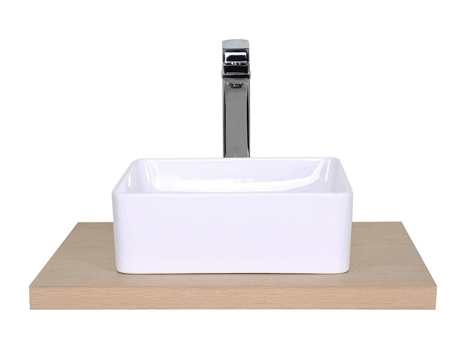 Enkelvoudige wastafel hangend plan + WILL-beugels