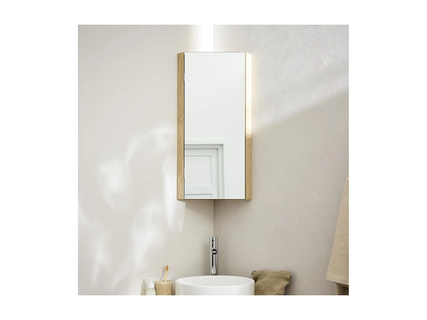 Mobile lavabo angolare + lavabo + rubinetto + mobiletto angolare SORRENTO