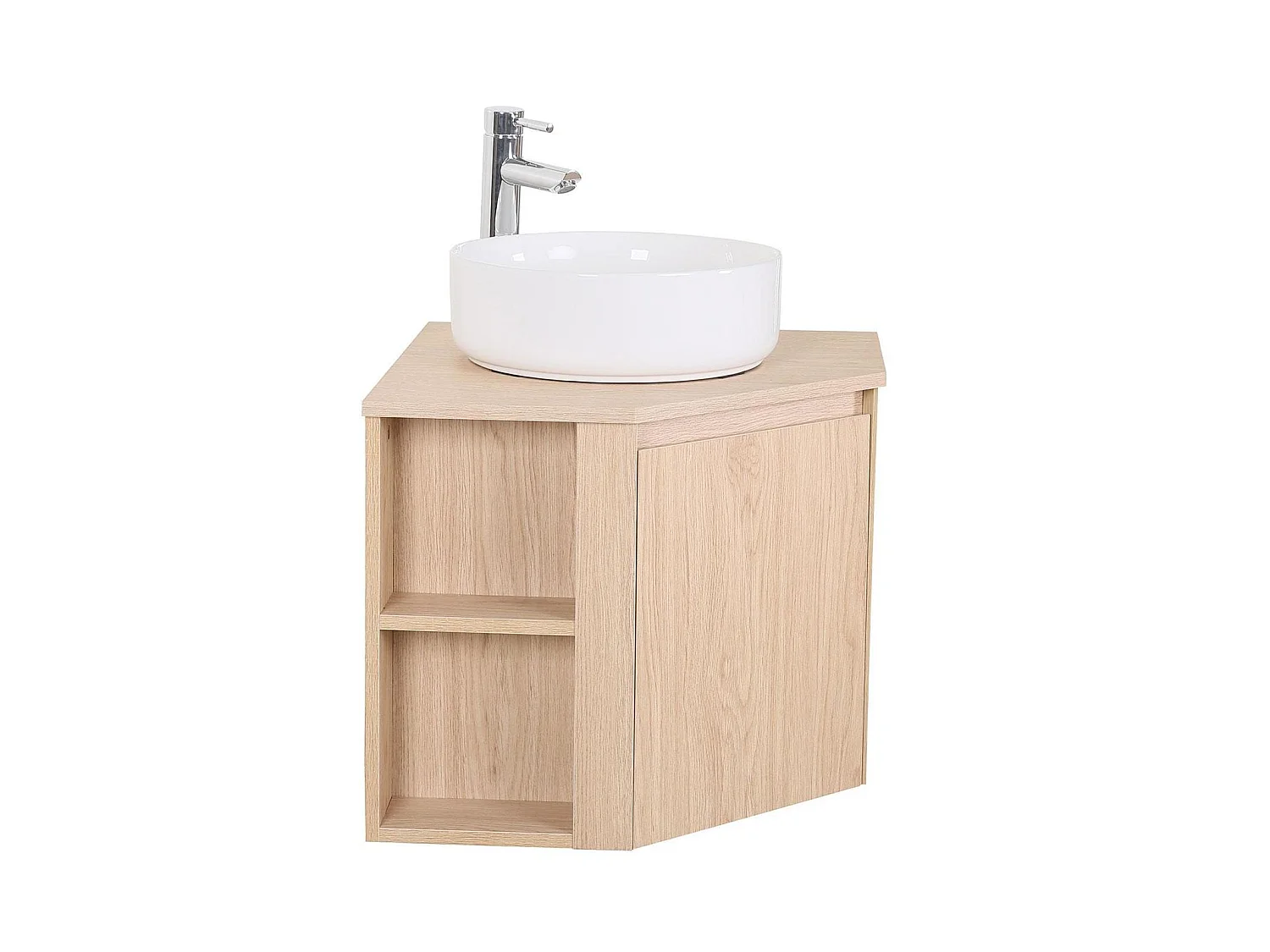 Mobile lavabo angolare + lavabo bianco + rubinetto SORRENTO