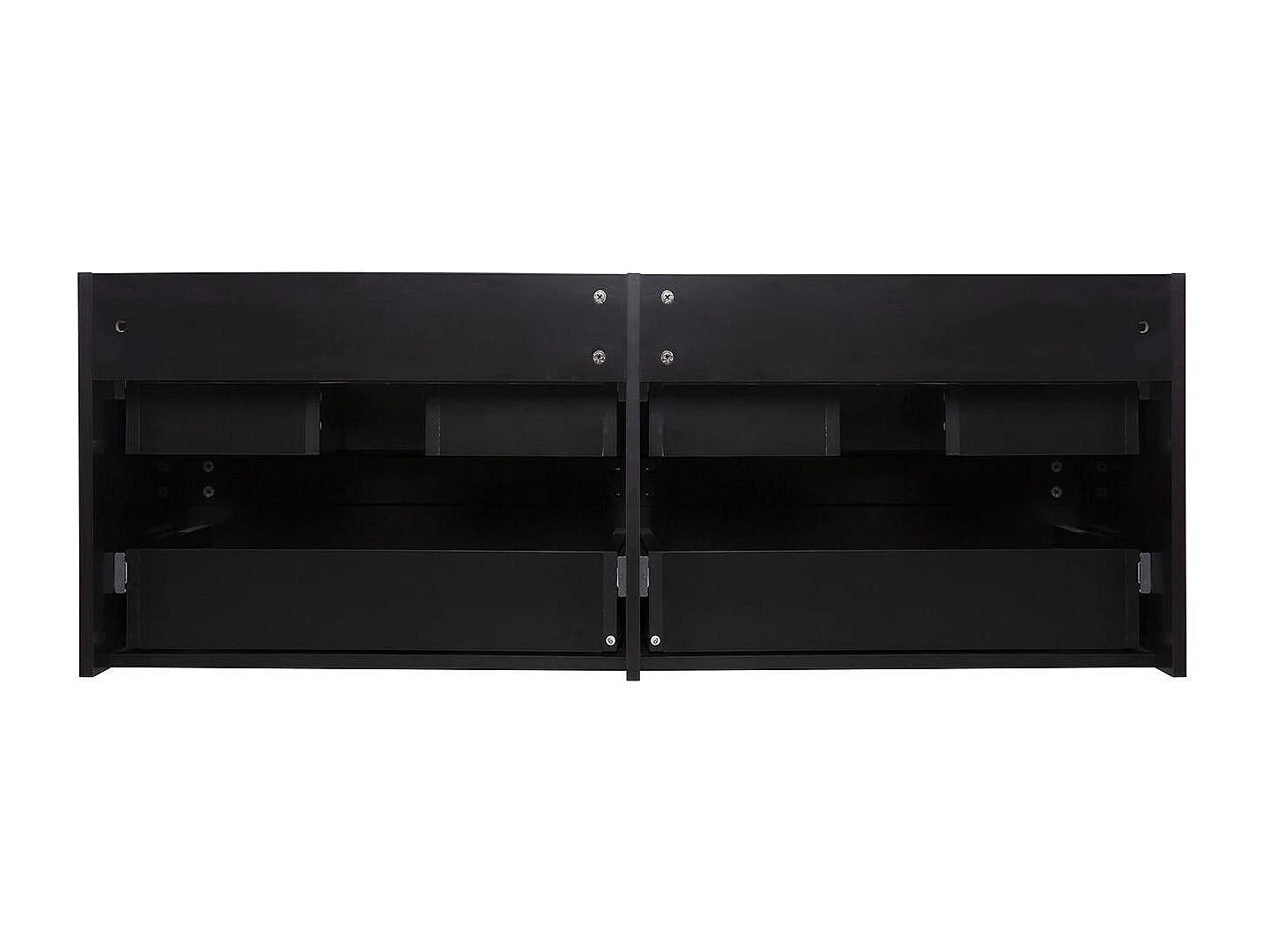 Meuble double vasque 120cm avec plan céramique SORRENTO Noir + colonne