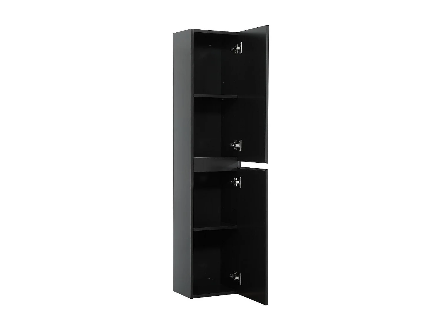 Meuble double vasque 120cm avec plan céramique SORRENTO Noir + colonne