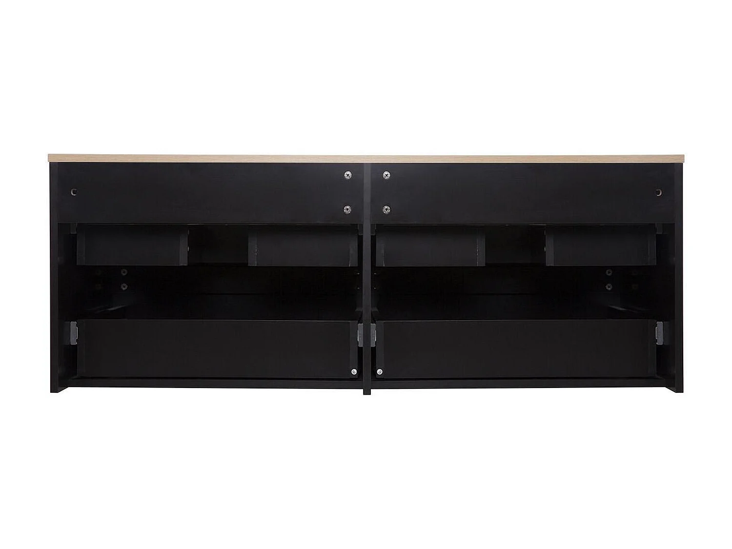 Ensemble double vasque suspendu 120cm avec plan bois et vasques à poser