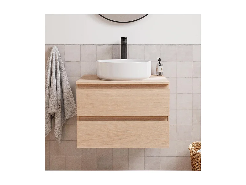 Einzelwaschtisch-Unterschrank-Set 60 cm + SORRENTO Spüle