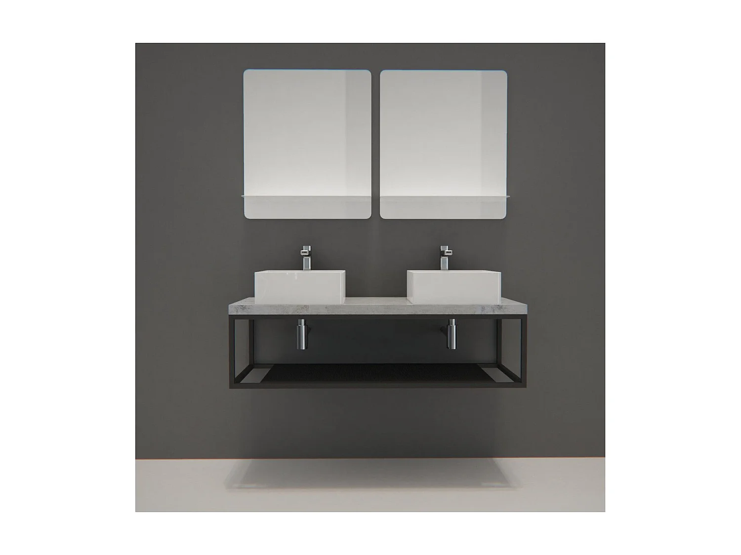 Mobile lavabo doppio + lavabo + specchio