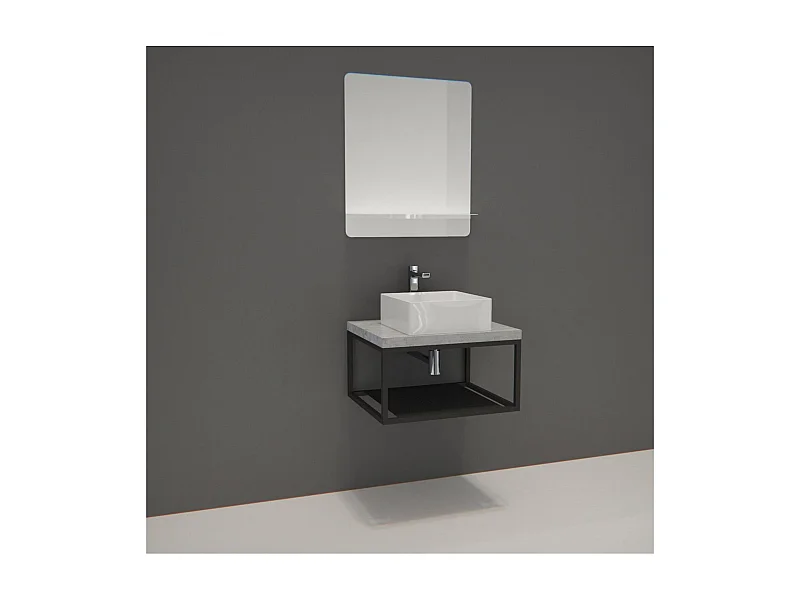 Einfache Möbel + Waschbecken + WILL-Spiegel