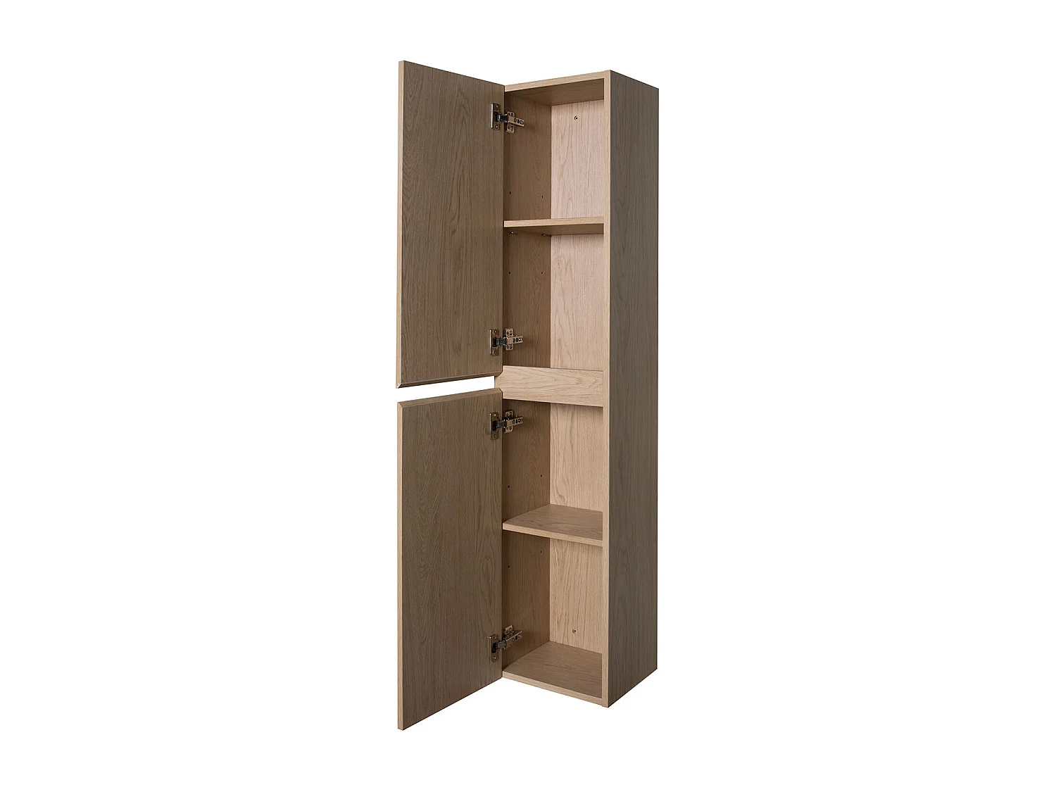 Meuble double vasque 120cm avec plan céramique SORRENTO Décor chêne + colonne