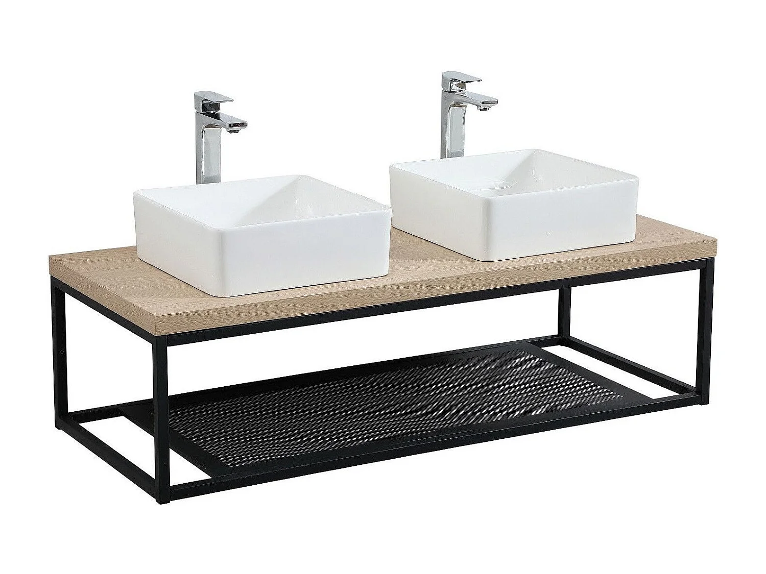 Doppelwaschtisch + Waschbecken + Spiegel + WILL-Säule