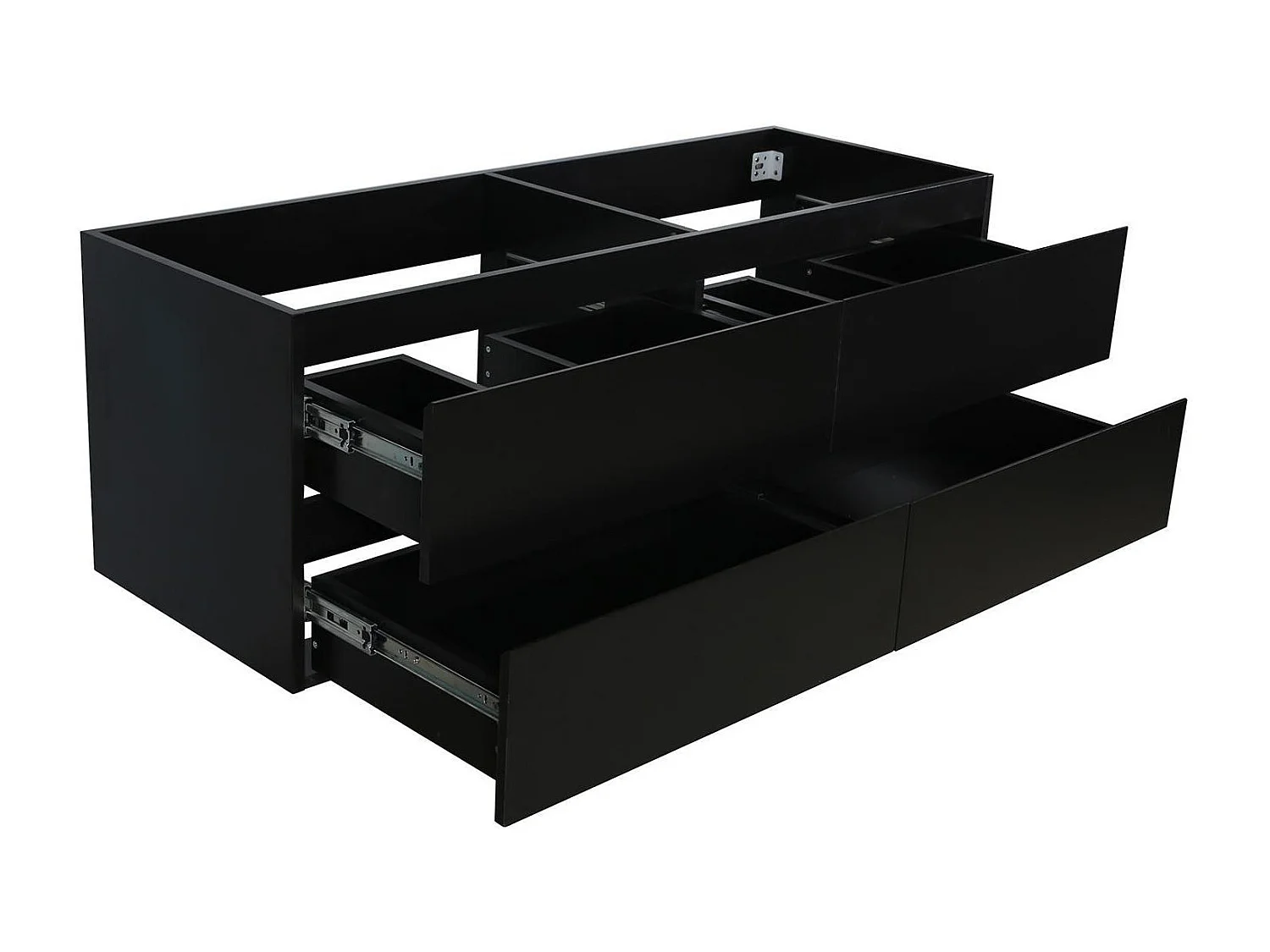 Ensemble double vasque suspendu avec plan bois, vasques et robinets 120 cm