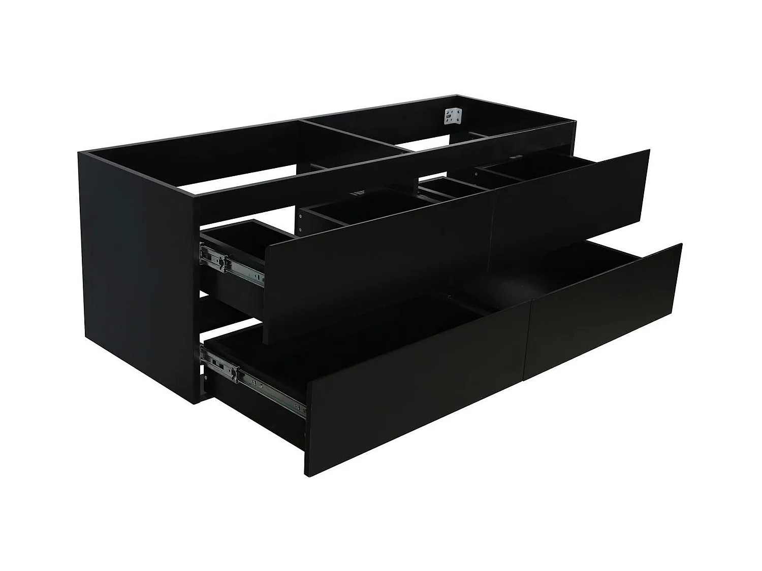 Ensemble double vasque suspendu avec plan bois, vasques et robinets 120 cm